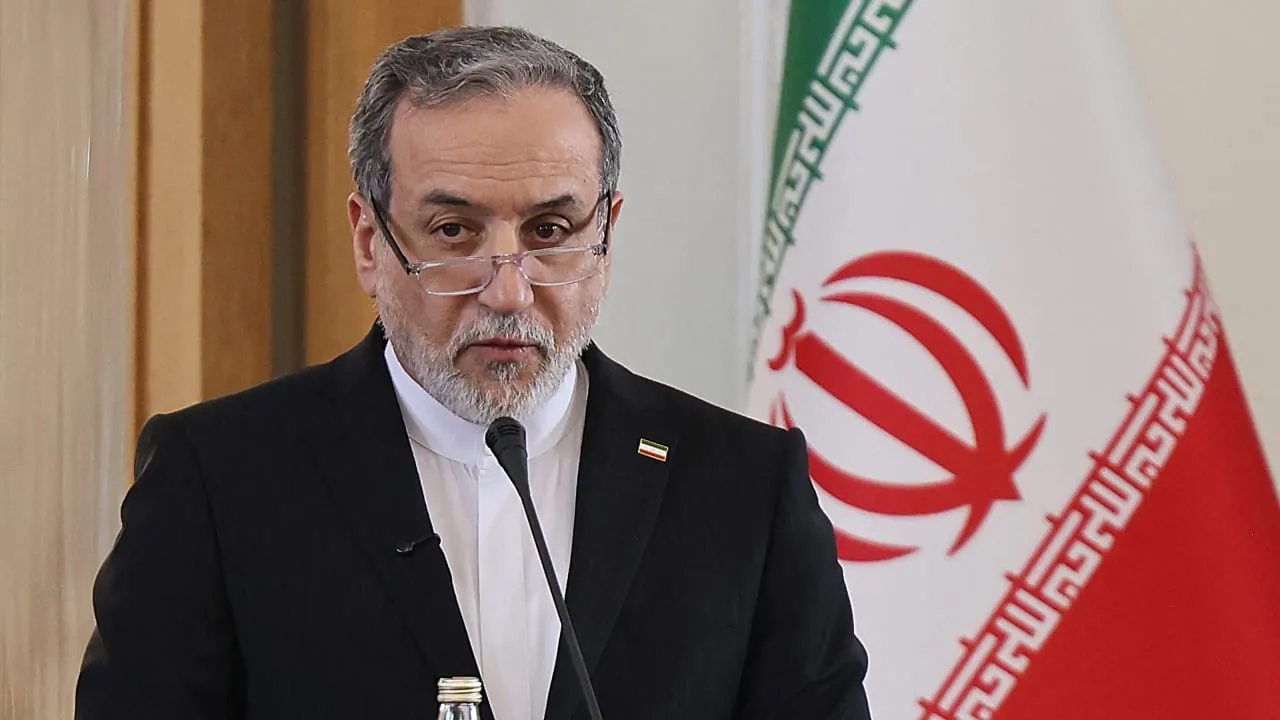 Iranian Foreign Minister Abbas Araghchi attends a joint press conference with his Iraqi counterpart Fuad Hussein, in Tehran on January 18, 2026.