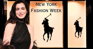 Anne Hathaway Turns Heads in Black Gown at Ralph Lauren NYFW Show