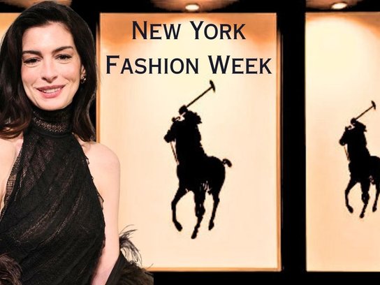 Anne Hathaway Turns Heads in Black Gown at Ralph Lauren NYFW Show