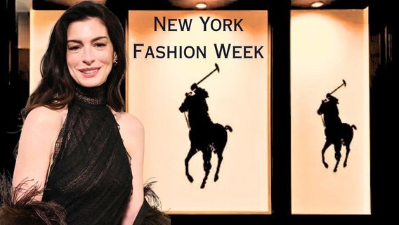Anne Hathaway Turns Heads in Black Gown at Ralph Lauren NYFW Show