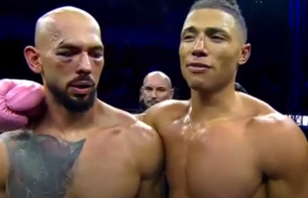 Tate after his recent loss in exhibition fight.