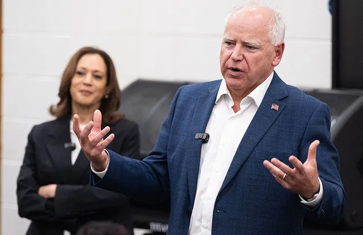 Walz and Kamala Harris, 2024.