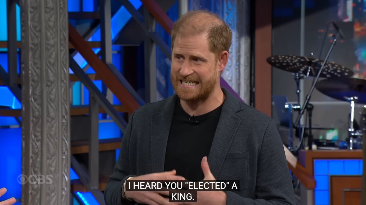 Harry takes sides with the "no kings" crowd.