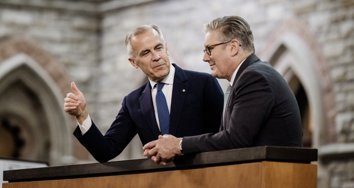 Canadian Prime Minister, Mark Carney (left), with Prime Minister of the United Kingdom, Keir Starmer (right).