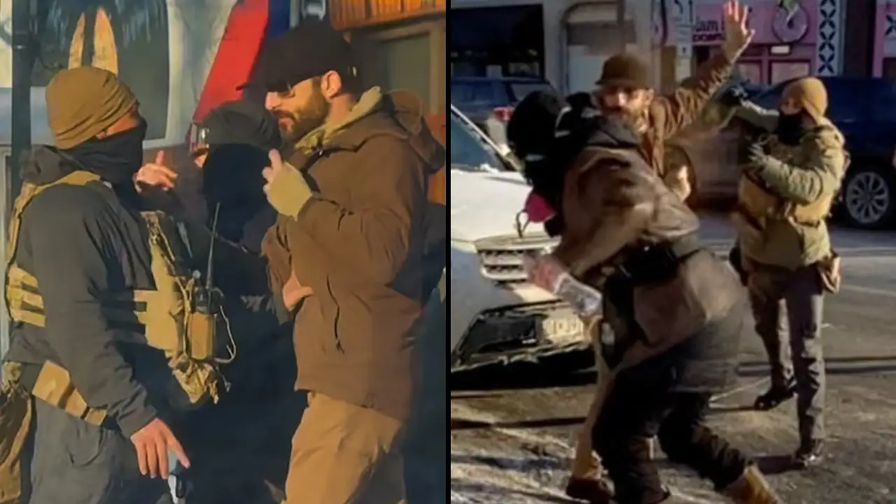 Alex Pretti protesting and getting aggressive with ICE and police.