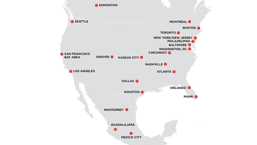 2026 FIFA World Cup Host Cities Map