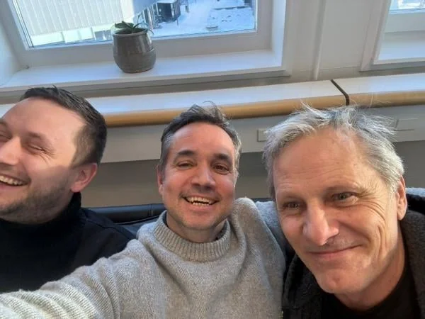 Viggo Mortensen (far right) in Greenland